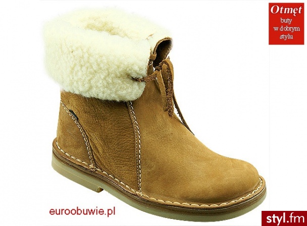 OTMĘT Obuwie zimowe Ocieplane OT-620-FO-F - Camel BEŻOWY PÓŁBUTY - Półbuty Buty Moda