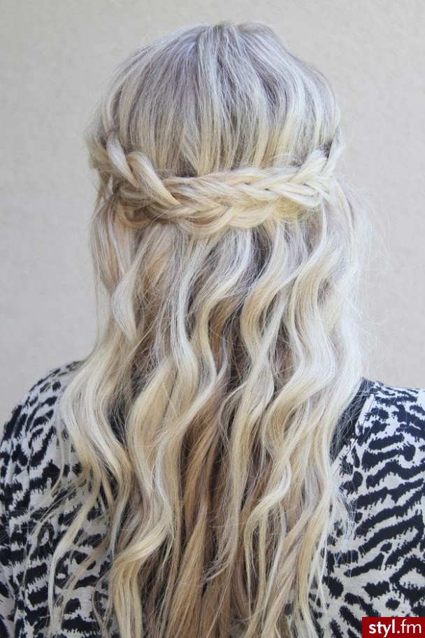 Blond Warkocze Kręcone Na co dzień Długie Fryzury