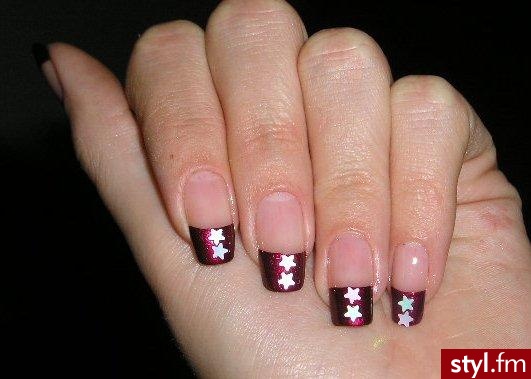 Autor: VooDooDoll bordowy french. Autor: <b>VooDooDoll</b><br /> - Paznokcie