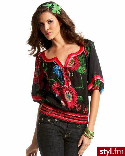 kwiecista bluzka firmy Bebe - 79$ - Pozostałe Ciuchy Moda