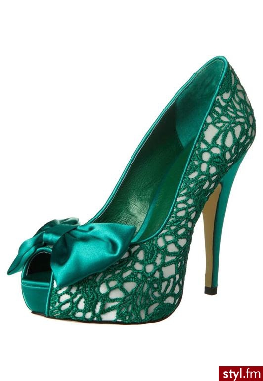 Menbur HOPE Szpilki Peep Toe zielony - Szpilki Buty Moda