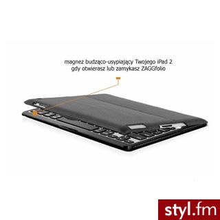 Zagg Klawiatura + etui do Nowego iPada srebrne (FOLCARBLK101) - Portfele i etui Dodatki Moda