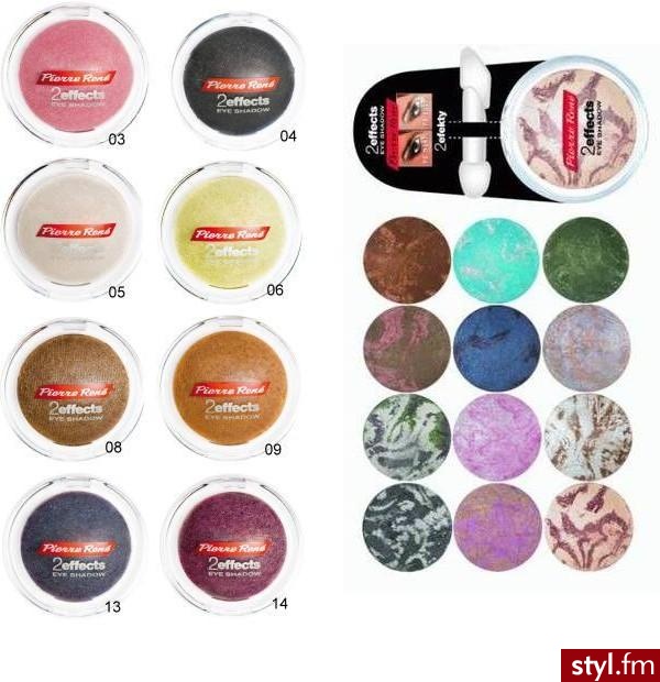 Cienie do powiek Pierre Rene.. Dla mnie rewelacyjne!!Stosuje się je na sucho- gdy efekt ma być bardziej naturalny i mokro- bardziej intensywny i trwały! Idealne cienie do tzn smoky eyes do tego są z drobinkami brokatu.. W zestawie aplikator.. cena ok 15zł - Makijaże