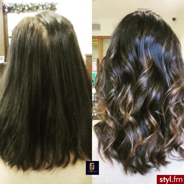 Sombre z Olaplex http://forhairsobieski.pl/ - Brązowe Rozpuszczone Kręcone Na co dzień Długie Fryzury