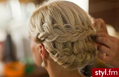 Blond Warkocze Proste Wieczorowe Długie Fryzury