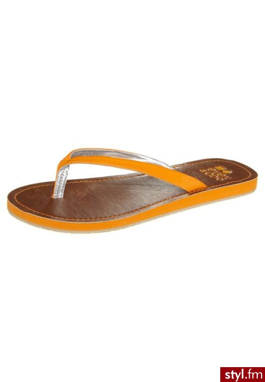 Even&Odd Klapki pomarańczowy - Klapki Buty Moda