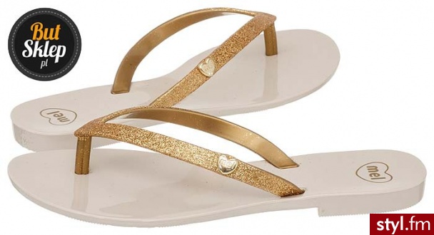 Mel By Melissa Buty  Honey Ii Gold Glitter (32087/51800) - Klapki Buty Moda