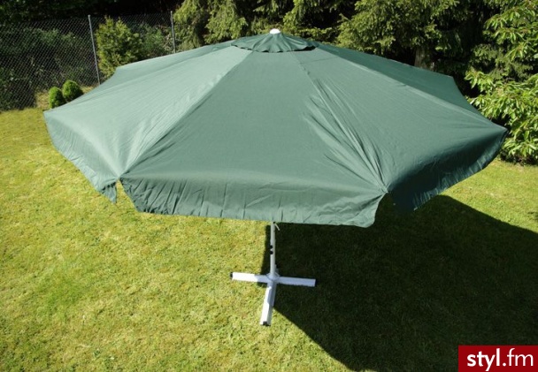 Parasol ogrodowy 4m zielony aluminiowy z korbką - Parasole Dodatki Moda