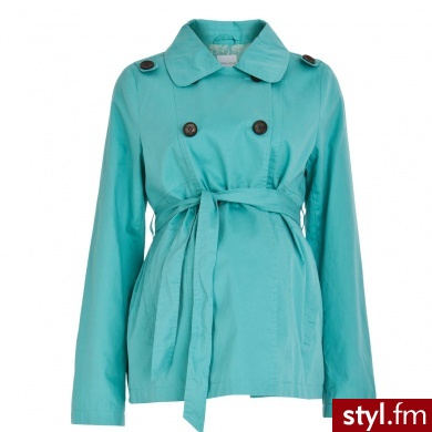 MAMA LICIOUS Kurtka dla kobiet w ciąży CYNTHIA SHORT TRENCH COAT sea blue - Pozostałe Ciuchy Moda