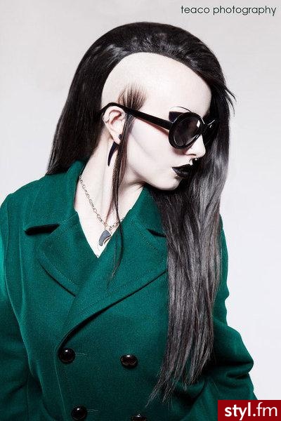Czarne Punk Rock Alternatywne Długie Fryzury