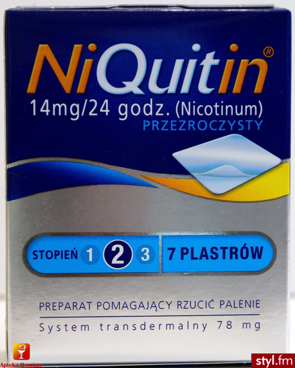 GLAXOSMITHKL NIQUITIN 14 MG x 7 PLASTRÓW PRzEŹROCzYSTYCH - Bransoletki Biżuteria Moda