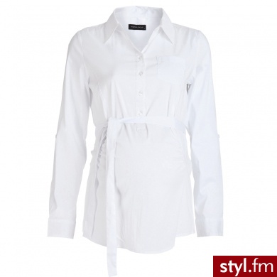 MAMA LICIOUS Koszula dla kobiet w ciąży ANN-MARIE white/gull grey biały - Tuniki Ciuchy Moda