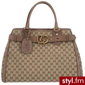 GUCCI 247179 F4CIT 8569 BEIGE FABRIC/LEATHER BORSA - Polyvore. Pobrano ze strony: http://www.polyvore.com/gucci_247179_f4cit_8569_beige/thing?id=24510157 - Pozostałe Torebki Moda