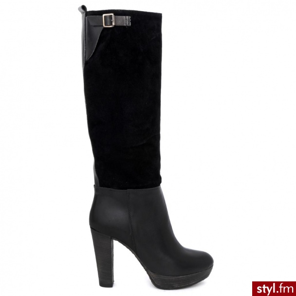 Venezia KOZAKI NA PLATFORMIE TP05 D+Z NERO - Kozaki Buty Moda