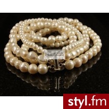 Pearl Line Kolia mix potrójna z białych pereł - Naszyjniki Biżuteria Moda