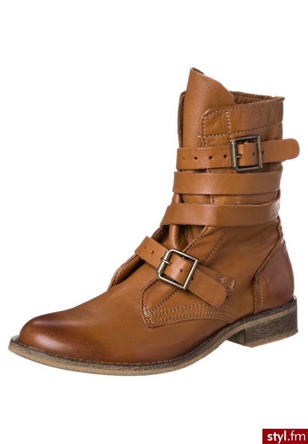 SPM OKLAHOMA Botki kowbojki i motocyklowe brązowy 60026180 - Botki Buty Moda