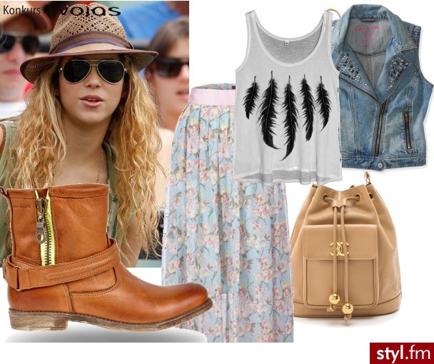 Maxi spódnica do botków? Dlaczego nie! Świat należy do odważnych...Do tego kapelusz, jeansowa kamilelka - i styl boho gotowy! - Konkurs - Wojas Styler