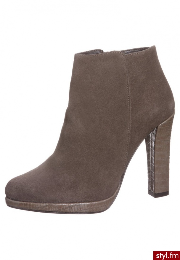 Taupage Botki na obcasie szary - Botki Buty Moda