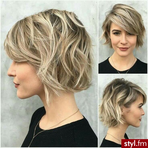 Blond Rozpuszczone Kręcone z grzywką Na co dzień Średnie Fryzury