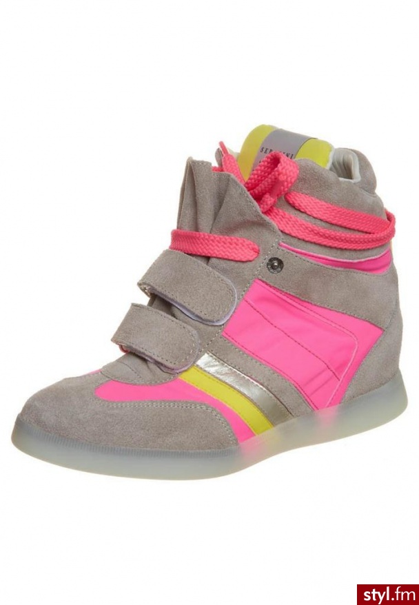 Serafini Manhattan Botki Sznurowane Szary (2687) WIELOKOLOROWY BOTKI - Botki Buty Moda