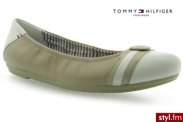 Tommy Hilfiger BALERINKI CAMILLA 12A SAND WHITE - Balerinki Buty Moda