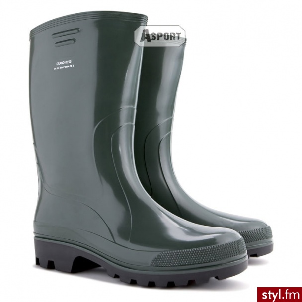 Buty gumowe, kalosze męskie GRAND zielone Demar Czarny - Kalosze Buty Moda