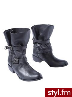 Strap leather boots - Black - Promod. Pobrano ze strony: http://www.promod.co.uk/footwear/boots---ankle-boots/strap-leather-boots-black-R1290179001.html?UO=ATD - Pozostałe Buty Moda
