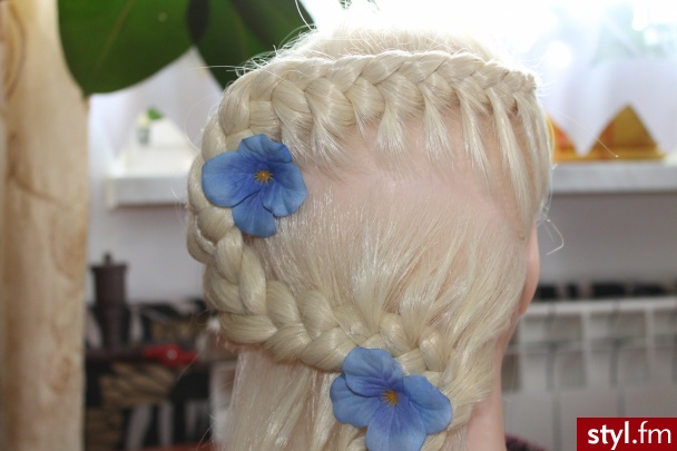 Blond Warkocze Proste Wieczorowe Długie Fryzury