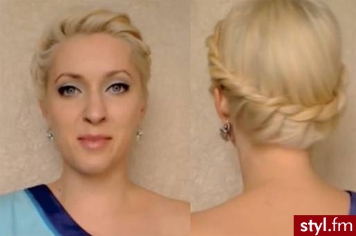 Blond Warkocze Proste Wieczorowe Długie Fryzury