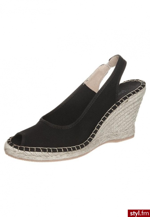 Espadrij NICE Sandały na koturnie czarny - Koturny Buty Moda