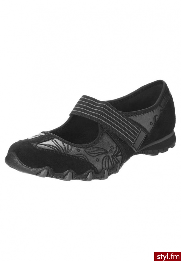 Skechers BIKERS Baleriny z zapięciem czarny (99999771) - Balerinki Buty Moda
