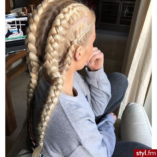 Blond Warkocze Proste Na co dzień Długie Fryzury