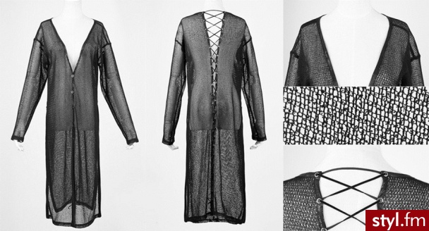 Długa, gotycka, narzutka, czarna siateczka. - Pozostałe Okrycia Moda
