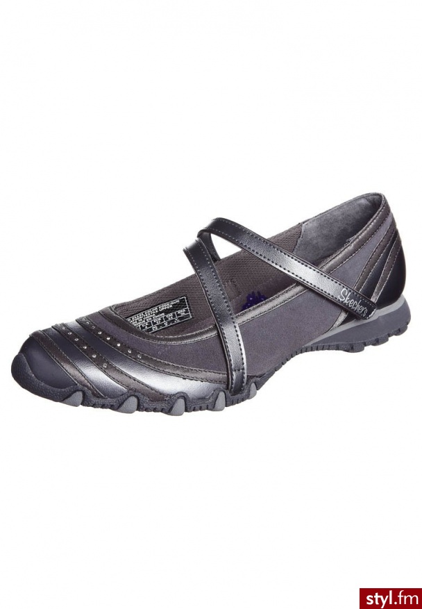 Skechers DOLLFACE Baleriny z zapięciem szary - Balerinki Buty Moda