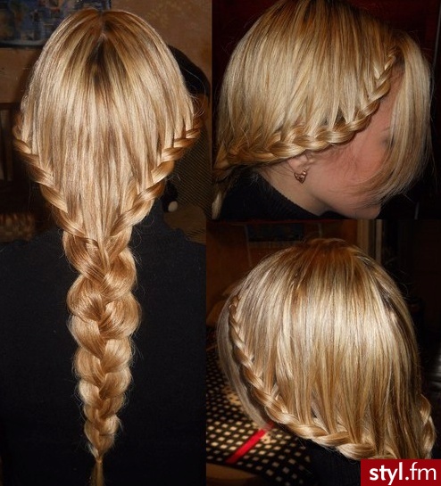 Blond Warkocze Proste Na co dzień Długie Fryzury