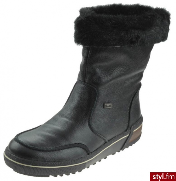 Rieker Botki z6480-00 Czarne - Botki Buty Moda