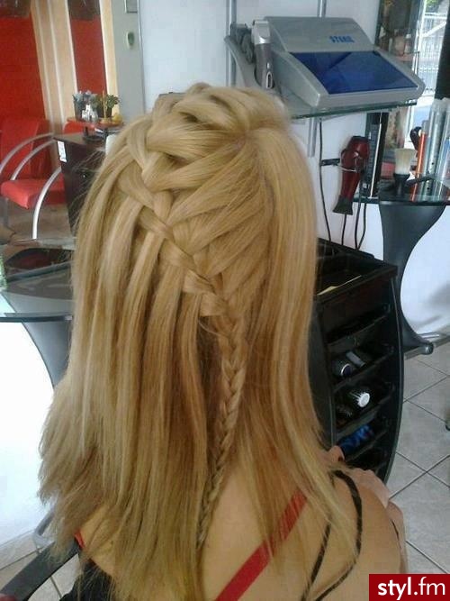 Blond Warkocze Proste Na co dzień Długie Fryzury