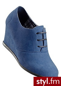 Bonprix Buty sznurowane na koturnie niebieski 961447_22178 - Koturny Buty Moda