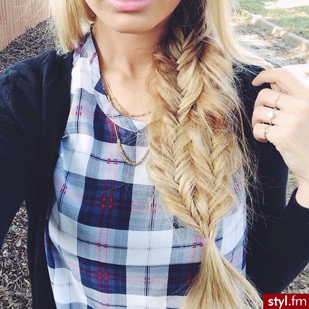 Blond Warkocze Proste Na co dzień Długie Fryzury