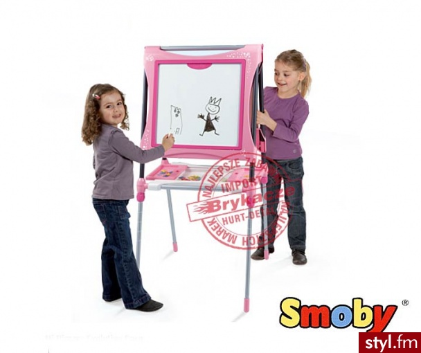 Smoby Tablica Magnetyczna Metal 60 Elem. Różowa 28054 - Dziecko