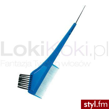 Comair Glass Blue pędzelek do farbowania z grzebieniem + szydełko - Szpilki Buty Moda