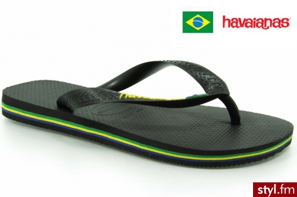Havaianas JAPONKI BRASIL LOGO BLACK - Klapki Buty Moda