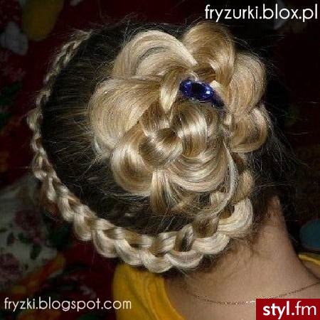 Blond Warkocze Proste Wieczorowe Długie Fryzury
