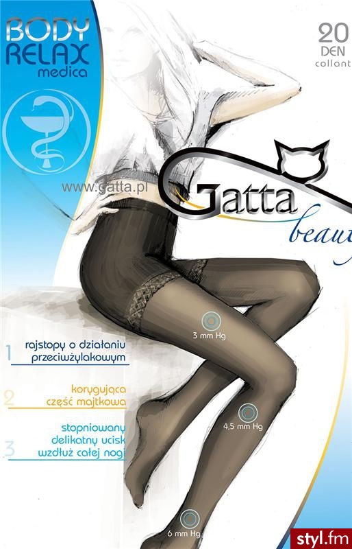 Gatta rajstopy Body relaxmedica 20 den grafitowy - Rajstopy Bielizna Moda