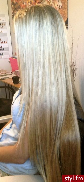 Blond Rozpuszczone Proste Na co dzień Długie Fryzury
