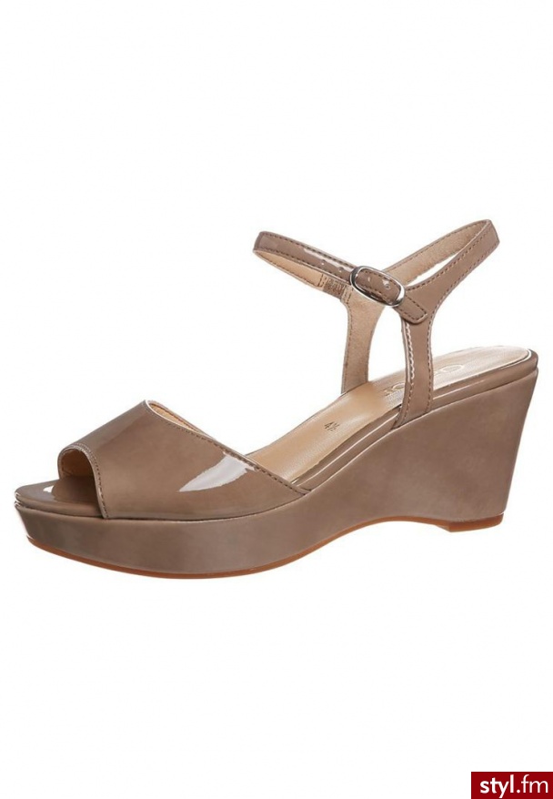 Gabor Sandały na koturnie beżowy (65.500) - Koturny Buty Moda