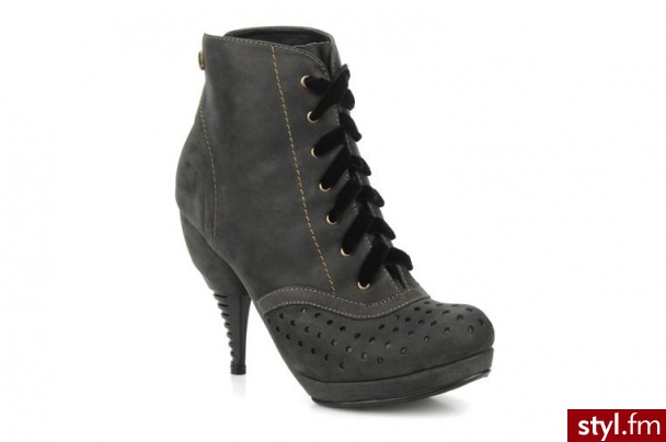 Feud PÓŁBUTY I BOTKI BECKON BY FEUD (Czarny) - Botki Buty Moda