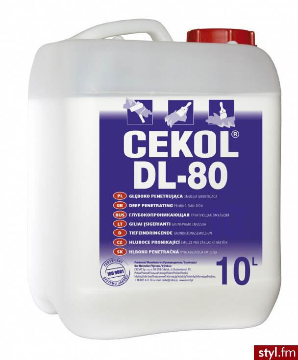 CEKOL DL-80 Mrozo i wodoodporna emulsja gruntująca 5L - Emu Buty Moda