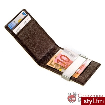 Troika! Etui z klipsem Troika Cappuccino 1 (CCC35/LE) - Portfele i etui Dodatki Moda