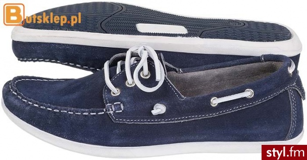 Buty Męskie Półbuty (30A902) Granat - Półbuty Buty Moda